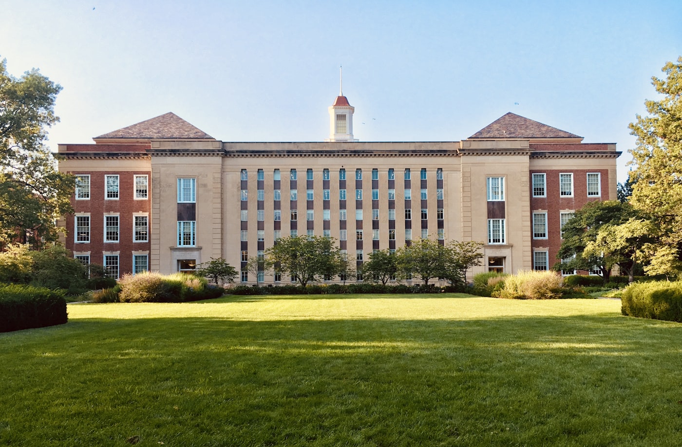 Modern college campus building
